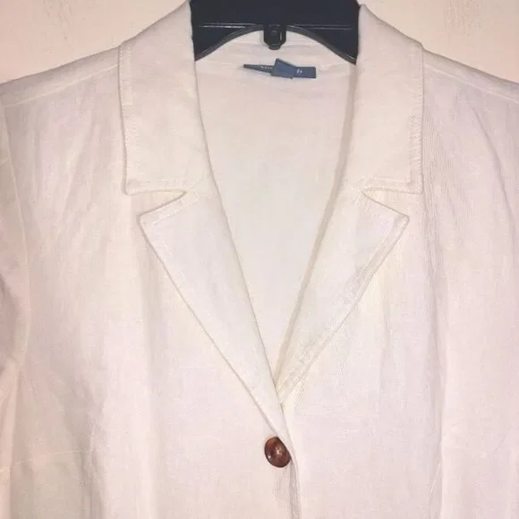 ModCloth Women's Linen Blend Enthralled Again Ivory Shirt Dress Size M EUC - Picture 5 of 11